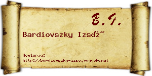 Bardiovszky Izsó névjegykártya